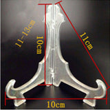 Maxbell Plastic Folding Plate Display Easel Stand Photo Holder Rack Clear 10cm