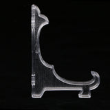 Maxbell Plastic Folding Plate Display Easel Stand Photo Holder Rack Clear 10cm
