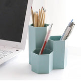 Maxbell Hexagon Pen Holder Pemcil Container Makeup Brush Holder Desktop Organizer Blue