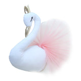 Maxbell Wall Mounted Stuffed Swan Wall Hanging Sculptures Home Decor Kids Toys Pink