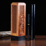 Maxbell Wooden Rosewood Incense Stick Holder Joss Stick Holder Box Black 2#