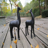 Maxbell Resin Deer Reindeer Figurine Sculpture Statue Carden Lawn Grassland Decor B