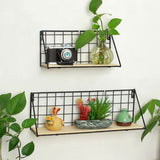 Maxbell Antique Iron Wire Wall Floating Shelves Flower Pot Planter Display Stand L