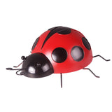 Maxbell Iron Ladybug Wall Hanging Figurines Miniatures Statue Garden Lawn 16cm Red