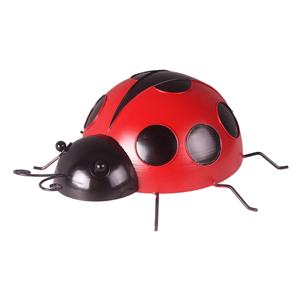 Maxbell Iron Ladybug Wall Hanging Figurines Miniatures Statue Garden Lawn 16cm Red