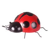 Maxbell Iron Ladybug Wall Hanging Figurines Miniatures Statue Garden Lawn 16cm Red