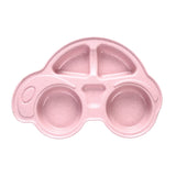 Maxbell Cute Car Shaped Meal Tray Food Fruit Plate for Baby Toddler Children's Pink