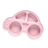Maxbell Cute Car Shaped Meal Tray Food Fruit Plate for Baby Toddler Children's Pink