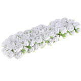 Maxbell 60x Wire Silk Camellia Flowers for Wedding Hair Clip Wreath DIY  White