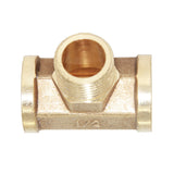 Maxbell 1/2'' Brass Pipe 3 Way Thread Fitting Coupler Connector DN15 #4 F-M-F