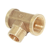 Maxbell 1/2'' Brass Pipe 3 Way Thread Fitting Coupler Connector DN15 #4 F-M-F