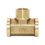 Maxbell 1/2'' Brass Pipe 3 Way Thread Fitting Coupler Connector DN15 #4 F-M-F