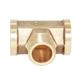 Maxbell 1/2'' Brass Pipe 3 Way Thread Fitting Coupler Connector DN15 #4 F-M-F