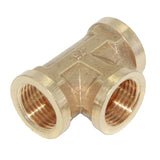 Maxbell 1/2'' Brass Pipe 3 Way Thread Fitting Coupler Connector DN15 #3 All Female