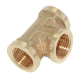 Maxbell 1/2'' Brass Pipe 3 Way Thread Fitting Coupler Connector DN15 #3 All Female