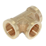 Maxbell 1/2'' Brass Pipe 3 Way Thread Fitting Coupler Connector DN15 #3 All Female