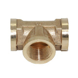 Maxbell 1/2'' Brass Pipe 3 Way Thread Fitting Coupler Connector DN15 #3 All Female