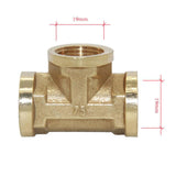 Maxbell 1/2'' Brass Pipe 3 Way Thread Fitting Coupler Connector DN15 #3 All Female