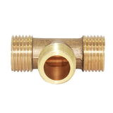 Maxbell 1/2'' Brass Pipe 3 Way Thread Fitting Coupler Connector DN15 #1 All Male