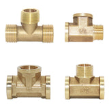 Maxbell 1/2'' Brass Pipe 3 Way Thread Fitting Coupler Connector DN15 #1 All Male