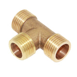 Maxbell 1/2'' Brass Pipe 3 Way Thread Fitting Coupler Connector DN15 #1 All Male