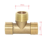 Maxbell 1/2'' Brass Pipe 3 Way Thread Fitting Coupler Connector DN15 #1 All Male