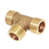 Maxbell 1/2'' Brass Pipe 3 Way Thread Fitting Coupler Connector DN15 #1 All Male