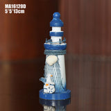 Maxbell Wooden Mediterranean Nautical Tropical Lighthouse Sailing Decor Ornament D