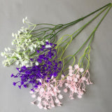 Maxbell Plastic Babysbreath Branch Flowers for Home Garden Wedding Decoration White