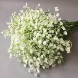 Maxbell Plastic Babysbreath Branch Flowers for Home Garden Wedding Decoration White