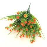 Maxbell Babysbreath Flowers Branch with Green Leaves Wedding Arrangement Decor Orange