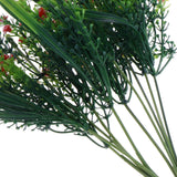 Maxbell Babysbreath Flowers Branch with Green Leaves Wedding Arrangement Decor Red