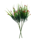 Maxbell Babysbreath Flowers Branch with Green Leaves Wedding Arrangement Decor Red