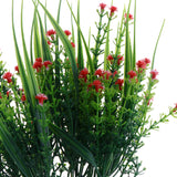 Maxbell Babysbreath Flowers Branch with Green Leaves Wedding Arrangement Decor Red