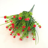 Maxbell Babysbreath Flowers Branch with Green Leaves Wedding Arrangement Decor Red