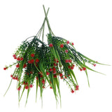 Maxbell Babysbreath Flowers Branch with Green Leaves Wedding Arrangement Decor Red