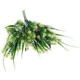 Maxbell Babysbreath Flowers Branch with Green Leaves Wedding Arrangement Decor Yellow