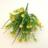 Maxbell Babysbreath Flowers Branch with Green Leaves Wedding Arrangement Decor Yellow