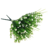 Maxbell Babysbreath Flowers Branch with Green Leaves Wedding Arrangement Decor White