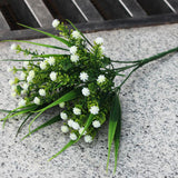 Maxbell Babysbreath Flowers Branch with Green Leaves Wedding Arrangement Decor White