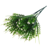 Maxbell Babysbreath Flowers Branch with Green Leaves Wedding Arrangement Decor White