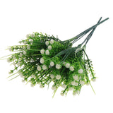 Maxbell Babysbreath Flowers Branch with Green Leaves Wedding Arrangement Decor White