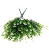 Maxbell Babysbreath Flowers Branch with Green Leaves Wedding Arrangement Decor White