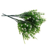 Maxbell Babysbreath Flowers Branch with Green Leaves Wedding Arrangement Decor White