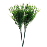 Maxbell Babysbreath Flowers Branch with Green Leaves Wedding Arrangement Decor White