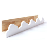 Maxbell Cartoon Shaped Wooden Wall Shelf Display Rack Floating Shelves Bracket White Cloud