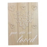 Maxbell LED Light Wooden Sign 3d Decorative Painting Plaque for Wall Decor Heart