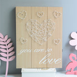 Maxbell LED Light Wooden Sign 3d Decorative Painting Plaque for Wall Decor Heart