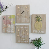 Maxbell LED Light Wooden Sign 3d Decorative Painting Plaque for Wall Decor Heart