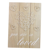 Maxbell LED Light Wooden Sign 3d Decorative Painting Plaque for Wall Decor Heart